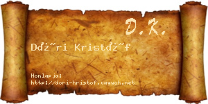 Dóri Kristóf névjegykártya